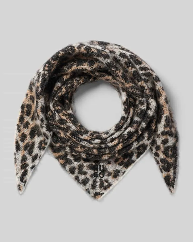 HUGO BOSS Schal mit Woll-Alpaka-Anteil Modell 'Samidia_Scarf Dunkelbraun