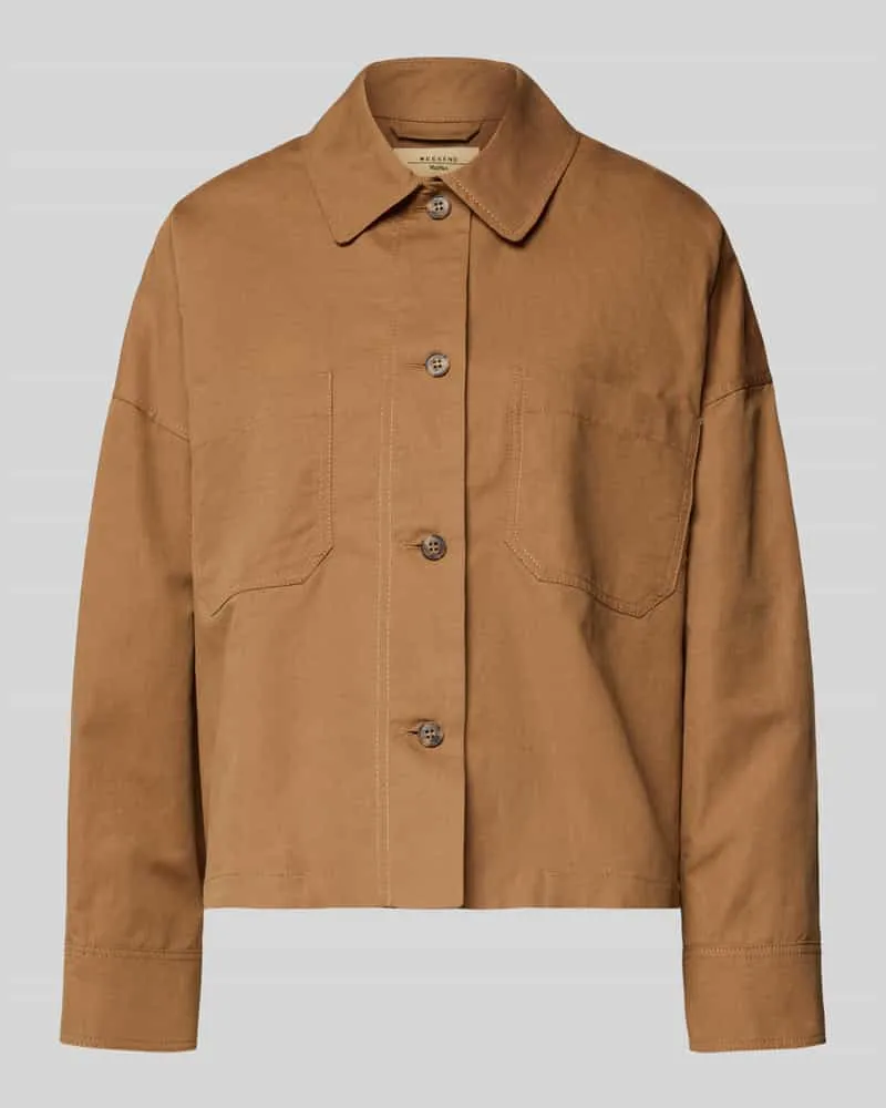 Max Mara Relaxed Fit Overshirt aus Baumwoll-Leinen-Mix Modell 'VETTURA Mittelbraun