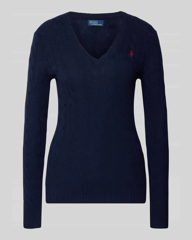 Ralph Lauren Longsleeve in Strick-Optik mit Kaschmir-Anteil Modell 'KIMBERLY Marine