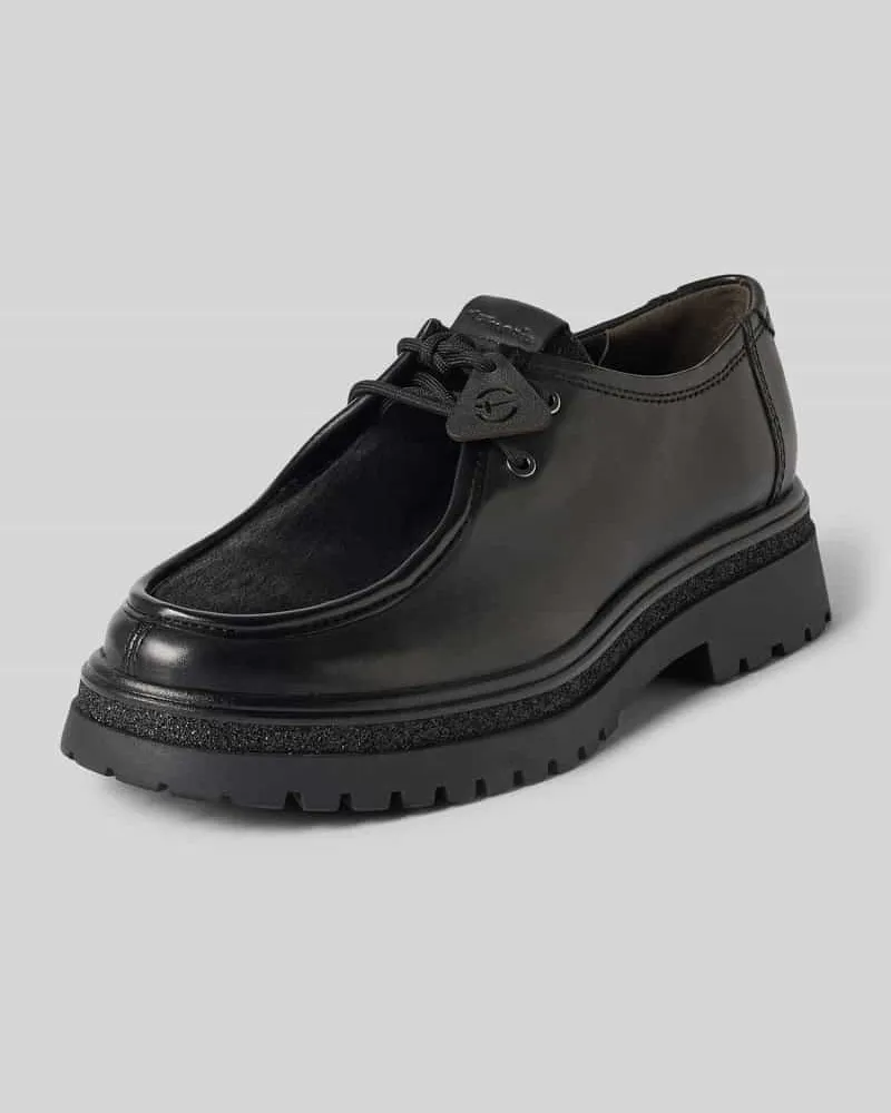 Tamaris Schnürschuhe aus echtem Rindsleder Black