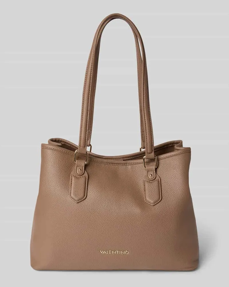 Valentino Garavani Shoulder Bag mit Logo-Applikation Modell 'Brixton Taupe