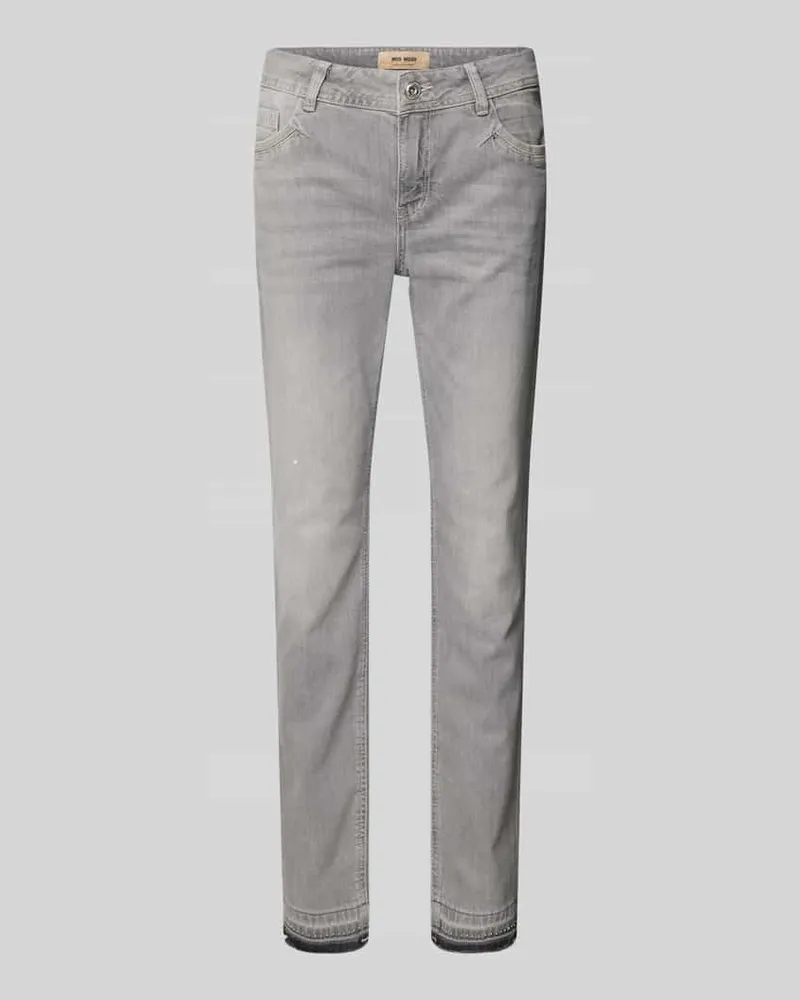 Mos Mosh Skinny Fit Jeans im 5-Pocket-Design Modell 'Zack Hellgrau