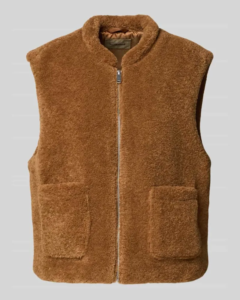 Smith & Soul Regular Fit Weste mit Pattentaschen Modell 'Teddy Beige