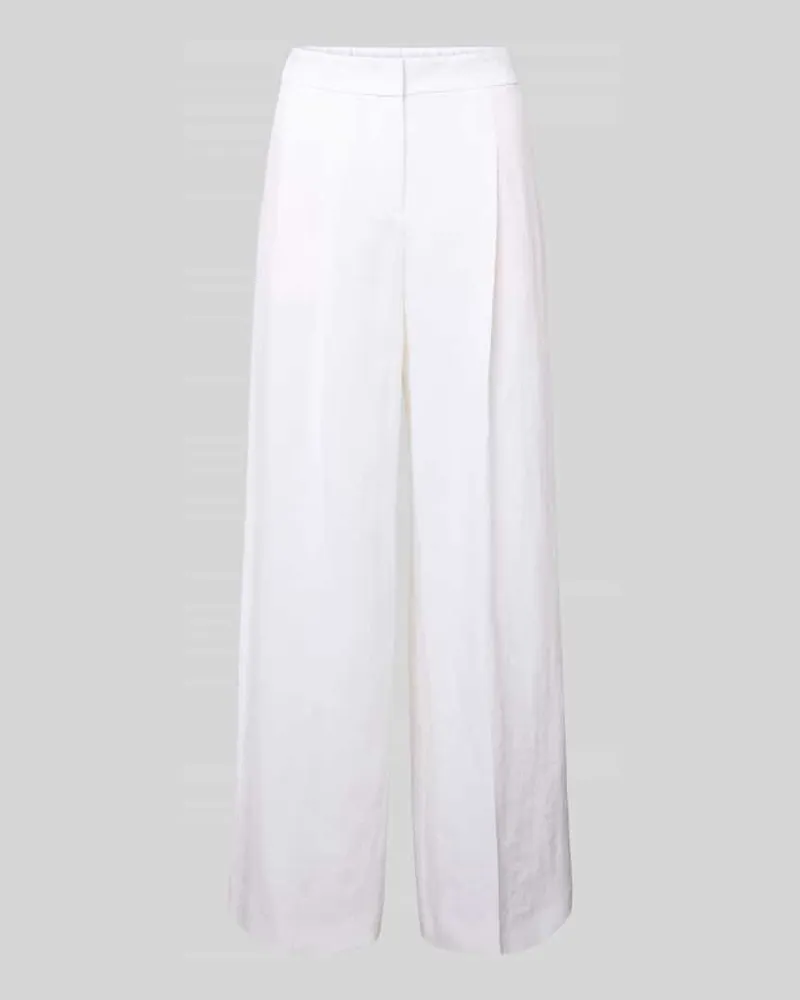 HUGO BOSS Relaxed Fit Hose aus Leinen-Mix Modell 'TIANA11 Weiss