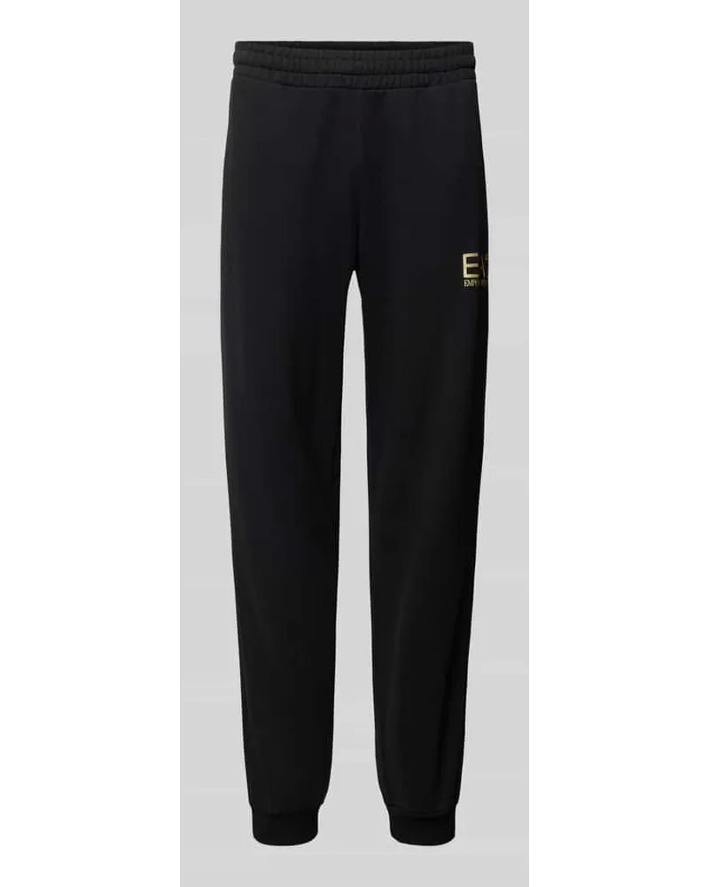 EA7 Sweatpants mit elastischem Bund Modell 'SPRAY Black