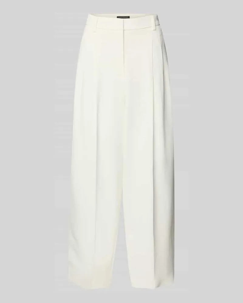 Luisa Cerano Wide Fit Stoffhose aus Viskose-Mix mit Bundfalten Offwhite
