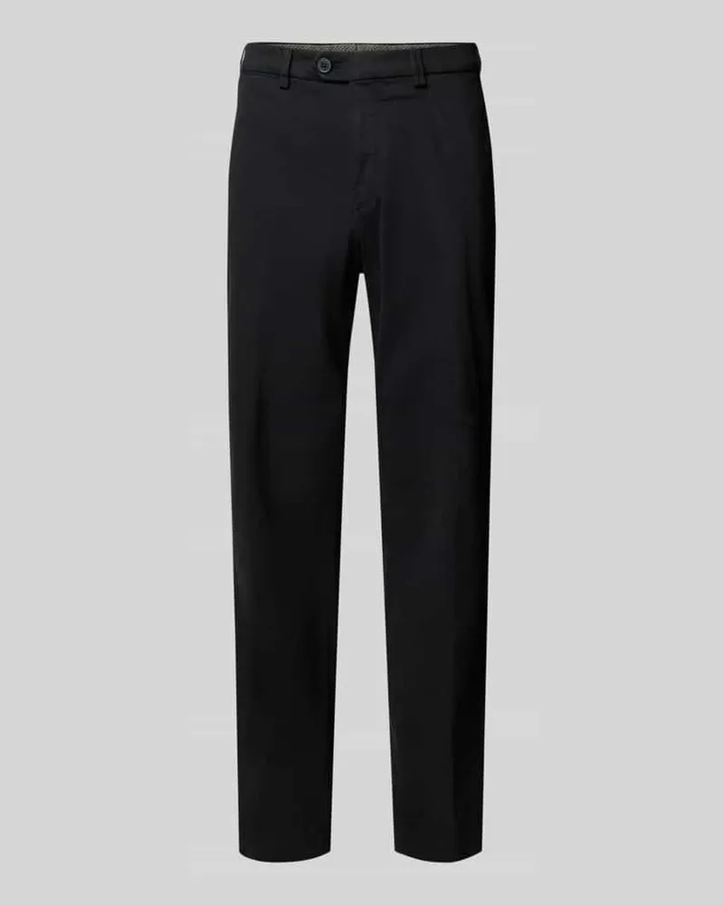 Hiltl Regular Fit Stoffhose mit Bügelfalten Modell 'Peaker Black