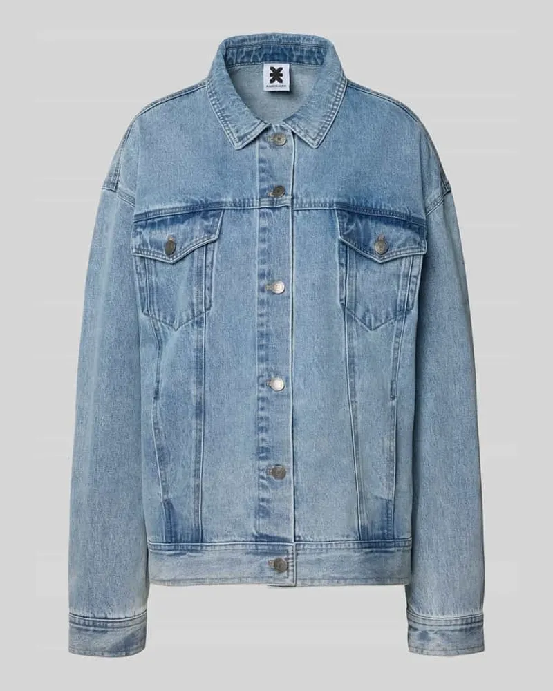 Karo Kauer Jeansjacke mit rückseitigem Label-Patch Blau