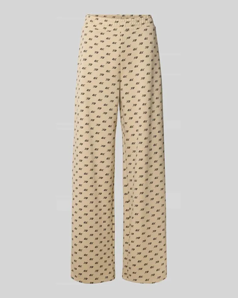 Armani Exchange Wide Leg Sweatpants aus Baumwoll-Mix Beige