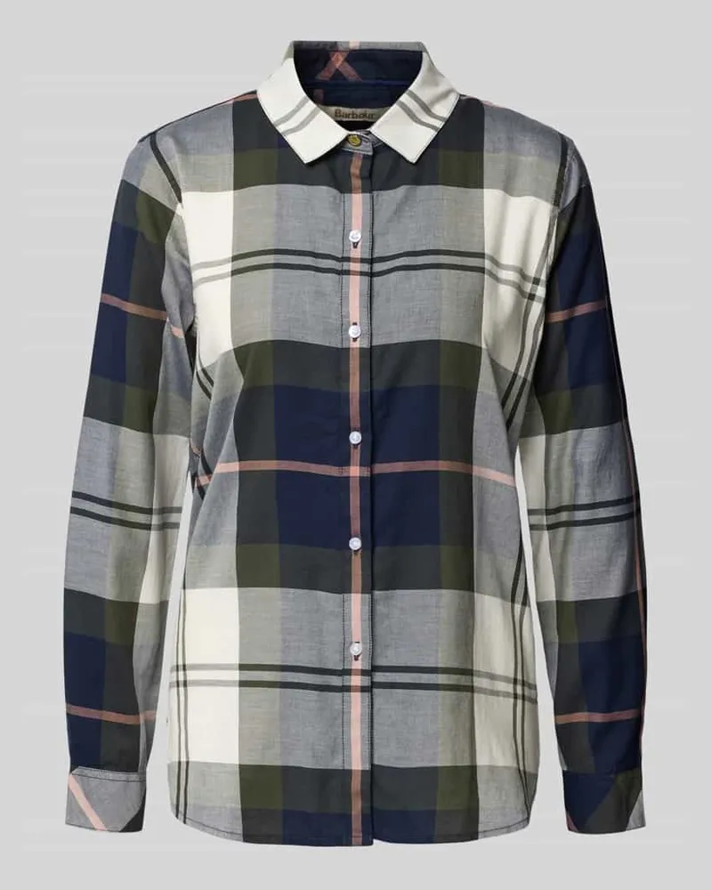 Barbour Relaxed Fit Langarmbluse aus reiner Baumwolle Modell 'MOORLAND Marine