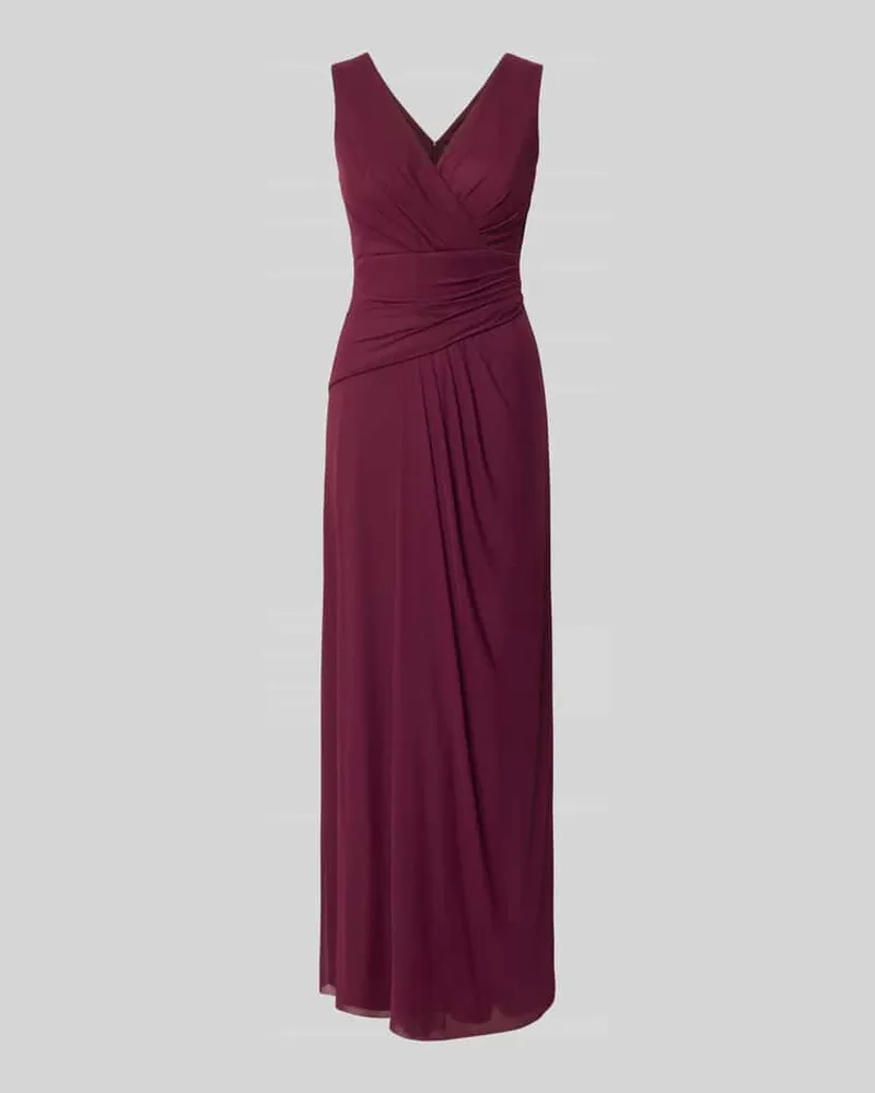 Vera Mont Abendkleid mit Raffungen in der Taille Dunkelrot