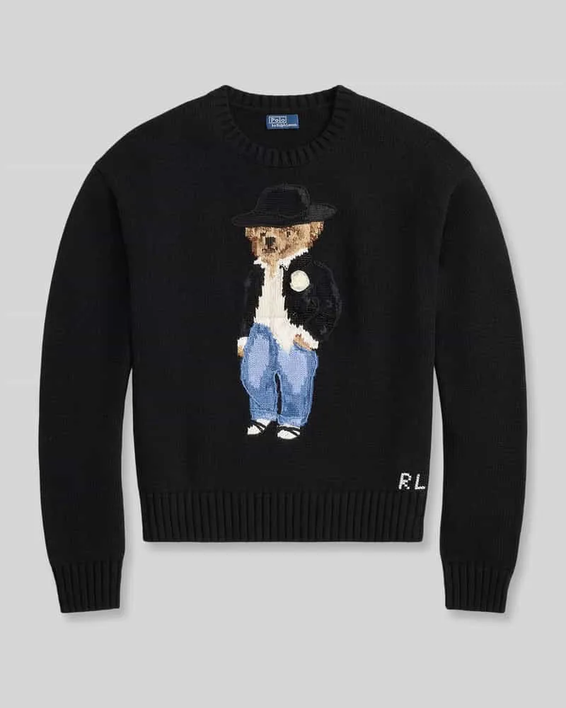 Ralph Lauren Pullover mit Bären-Intarsie Black
