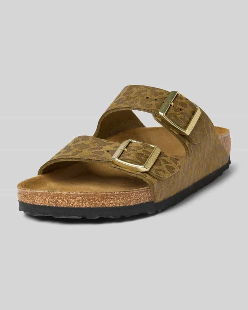 Birkenstock Slides mit Dornschließen Modell 'Arizona Khaki