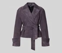 Lederjacke mit Bindegürtel