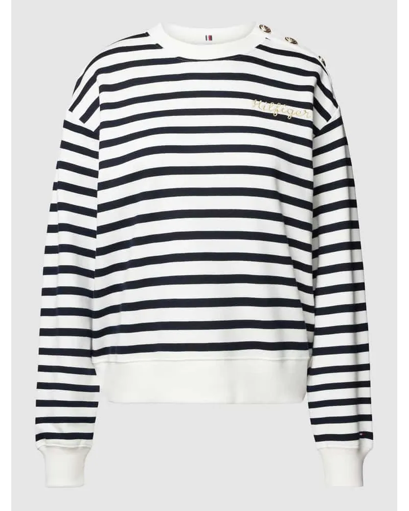 Tommy Hilfiger Sweatshirt mit Knopfleiste Offwhite