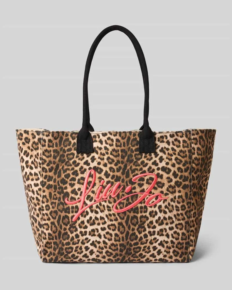 Liu Jo Shopper im Allover-Look mit Label-Stitching Mittelbraun