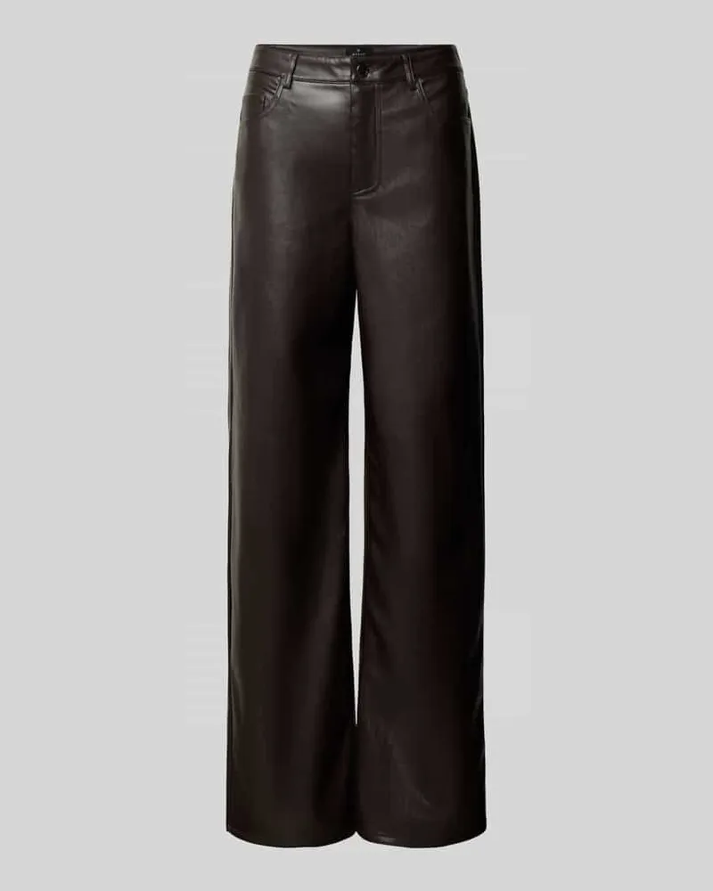 monari Hose in Leder-Optik mit Eingrifftaschen Schoko