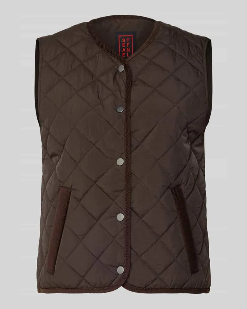 Stefanel Steppweste mit Eingrifftaschen Modell 'GILET Dunkelbraun