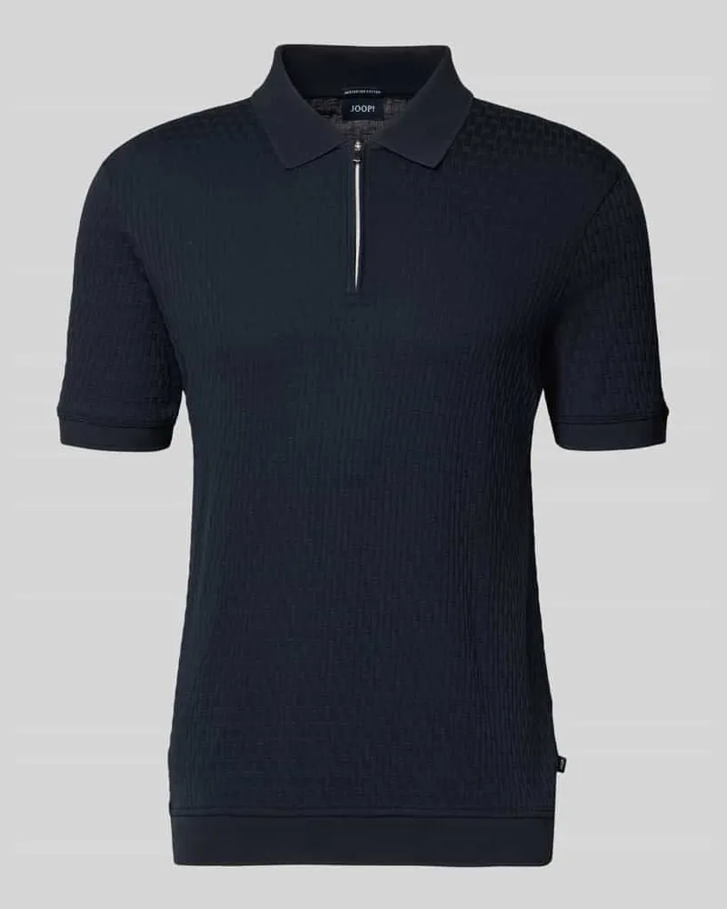 JOOP! Slim Fit Poloshirt mit Reißverschluss Modell 'Franciscojose Blau