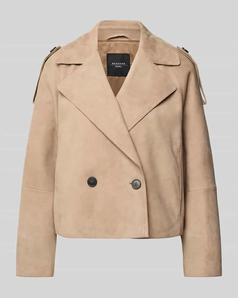 Max Mara Regular Fit Lederjacke aus echtem Lammleder Modell 'MAGA Hellbraun