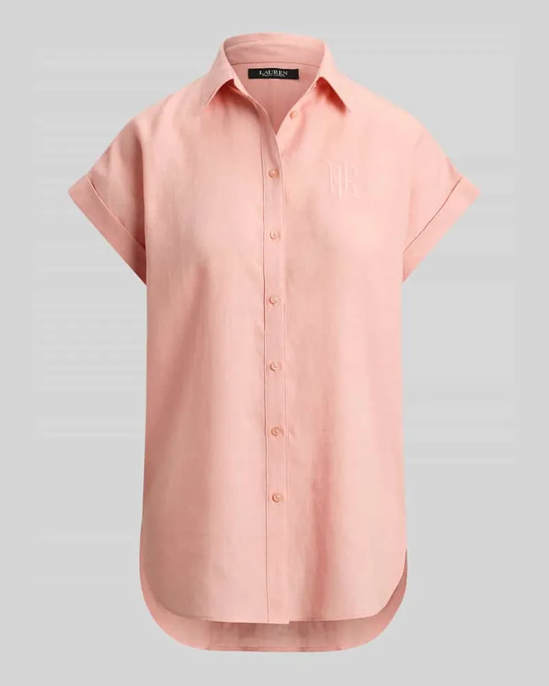 Ralph Lauren Relaxed Fit Hemdbluse aus reinem Leinen Rosa