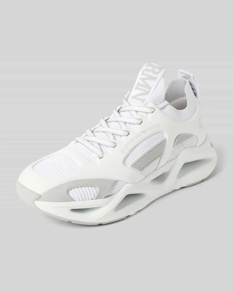 EA7 Sneaker mit Label-Print Modell 'INFINITY CAGE Weiss