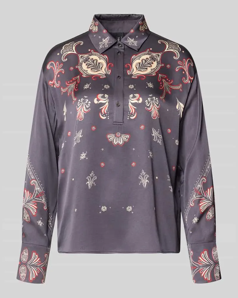 Marc Cain Blusenshirt mit kurzer Knopfleiste Taupe