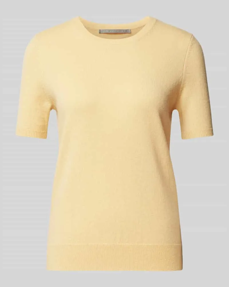 (THE MERCER) N.Y. Kaschmirstrickshirt mit Rundhalsausschnitt Hellgelb