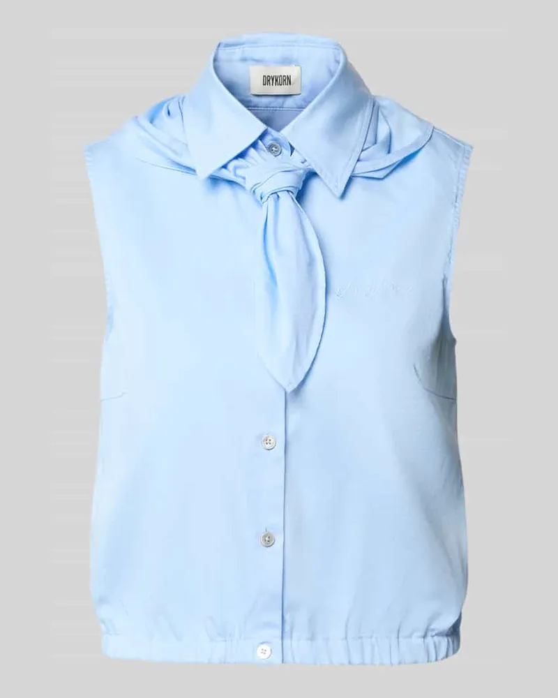 Drykorn Regular Fit Top mit Logo-Stitching Modell 'Tiriel Hellblau