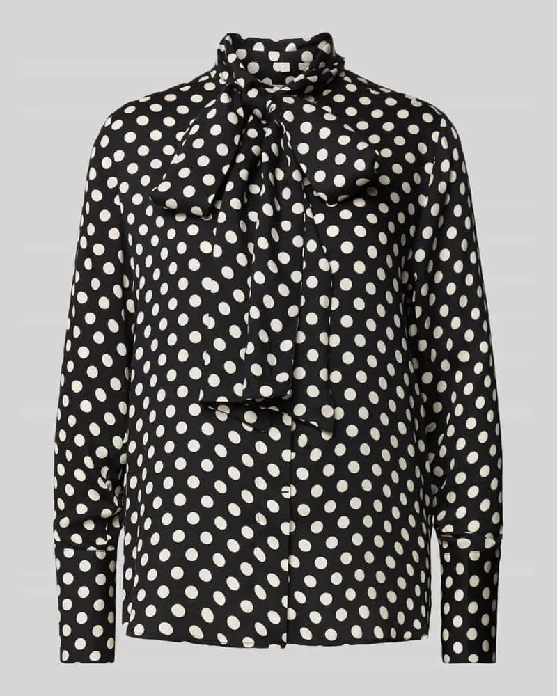Milano Italy Hemdbluse mit Schleifen-Detail Black