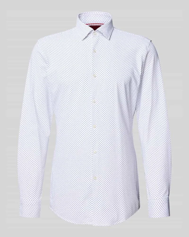 HUGO BOSS Slim Fit Businesshemd mit Kentkragen Modell 'KENNO Weiss