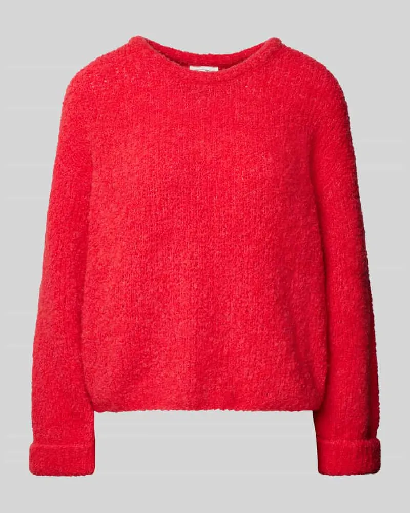 American Vintage Strickpullover aus Leinen-Mix mit Rundhalsausschnitt Rot