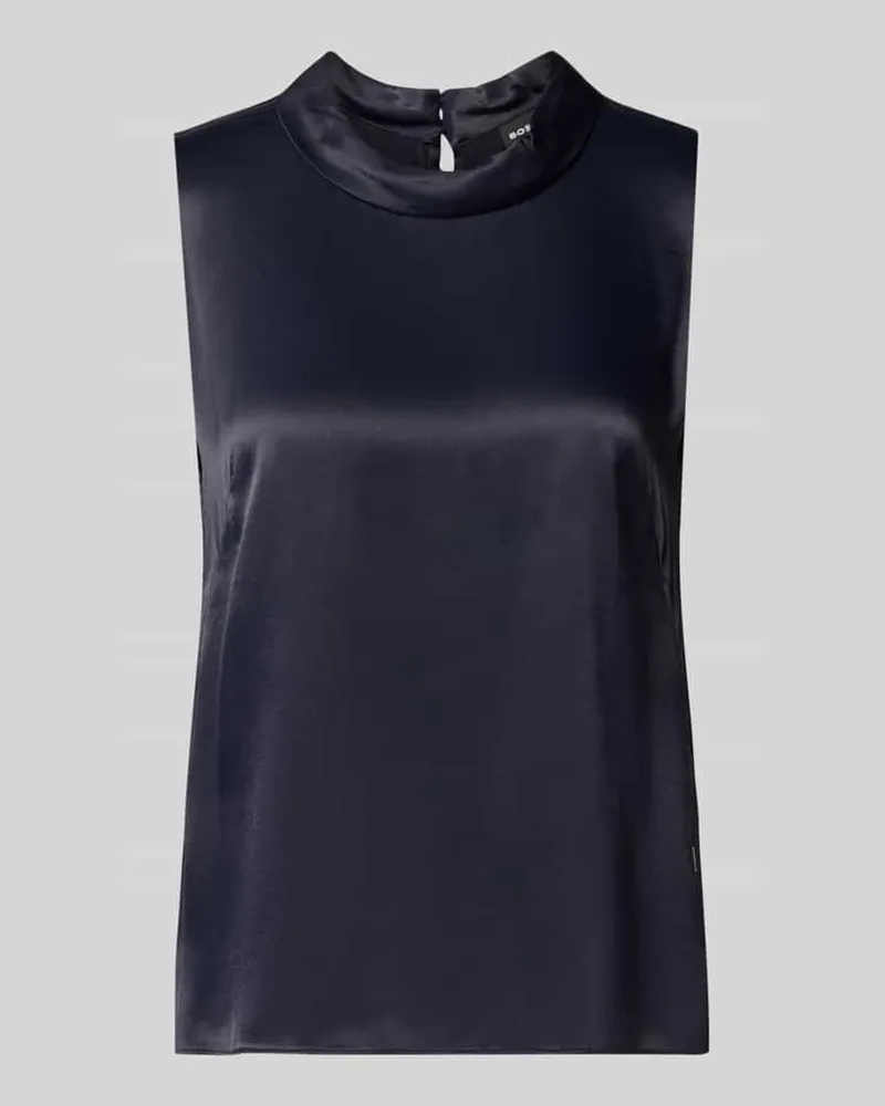 HUGO BOSS Regular Fit Blusentop aus reiner Viskose Modell 'BAURINA Marine