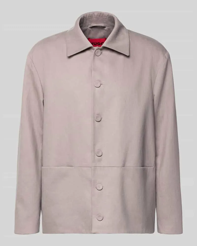 HUGO BOSS Regular Fit Hemdsakko aus Hanf-Lyocell-Mix Modell 'JARO Hellbraun