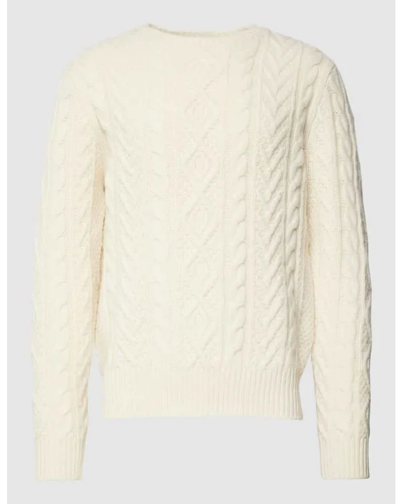 Ralph Lauren Strickpullover mit Zopfmuster Offwhite