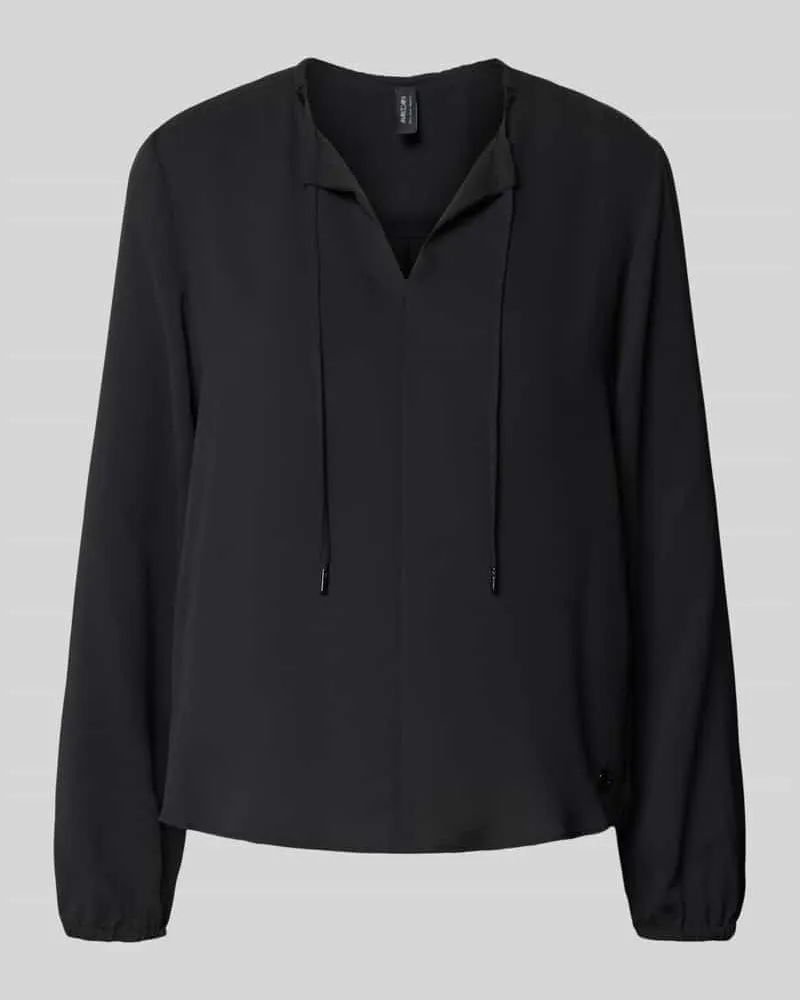 Marc Cain Blusenshirt mit V-Ausschnitt Black