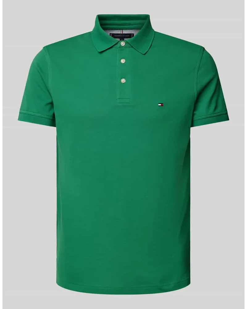 Tommy Hilfiger Slim Fit Poloshirt mit Logo-Stitching Grass