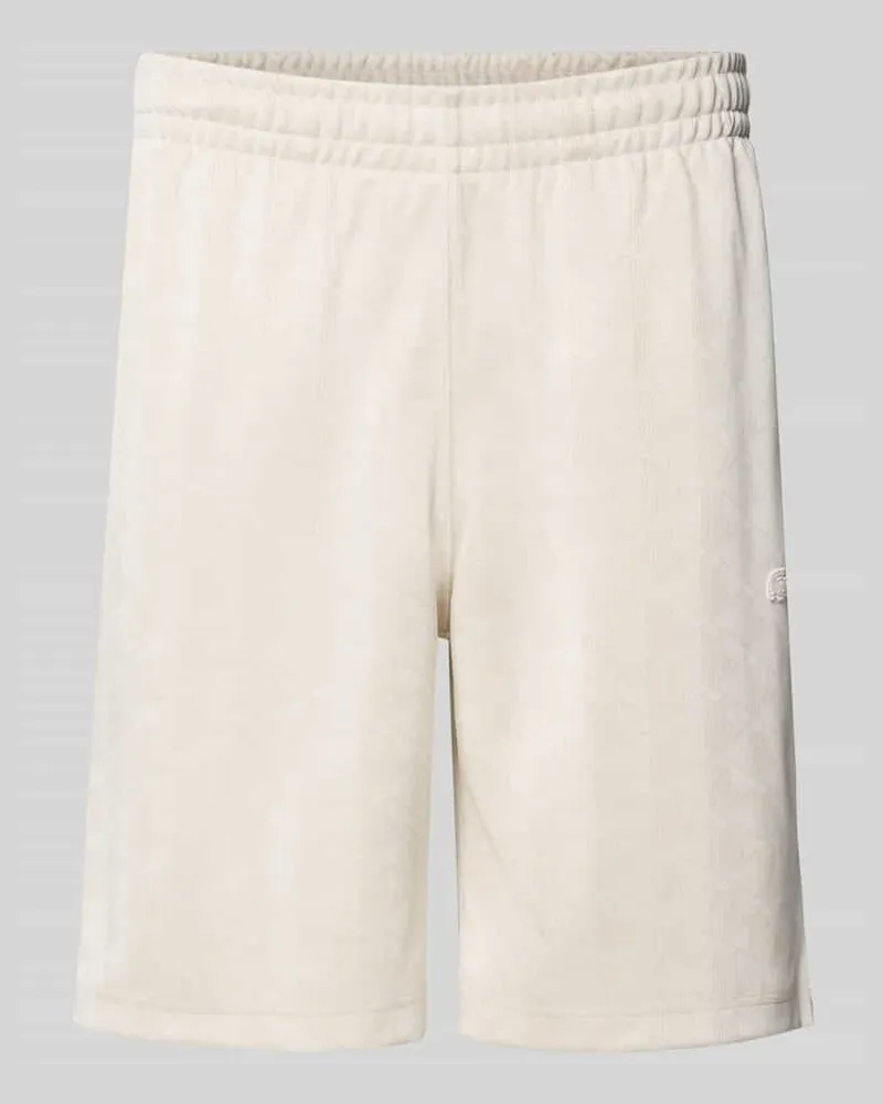 Lacoste Regular Fit Sweatshorts mit Monogramm-Logo-Print Sand