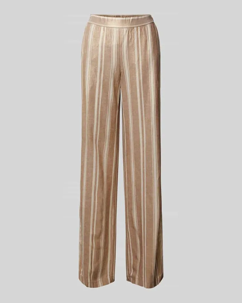 Rosner Wide Leg Stoffhose aus Viskose-Leinen-Mix Modell 'Mara Trend Beige