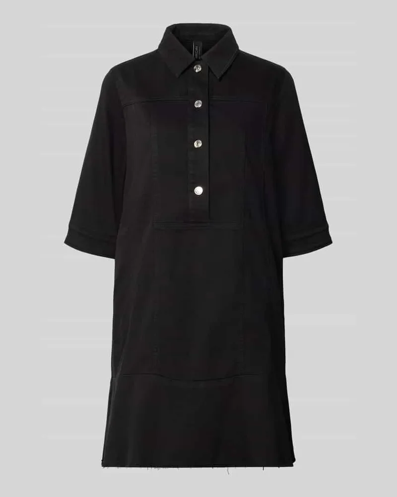 Marc Cain Knielanges Hemdblusenkleid mit Knopfleiste und 1/2-Arm Black