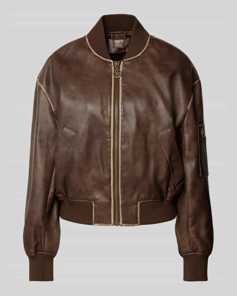 Guess Jacke in Leder-Optik Modell 'ANGELIQUE Dunkelbraun