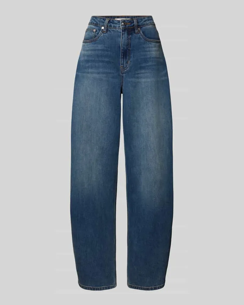Gestuz Barrel Fit Jeans im Used-Look Jeansblau