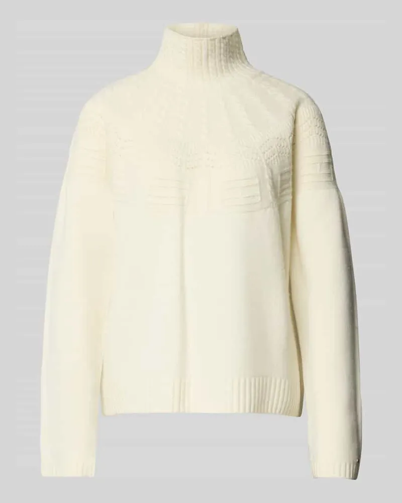 Tommy Hilfiger Relaxed Fit Rollkragenpullover aus reiner Wolle Ecru