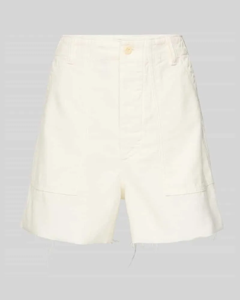 Ralph Lauren Regular Fit Shorts mit offenem Saum Modell 'RICKY Ecru
