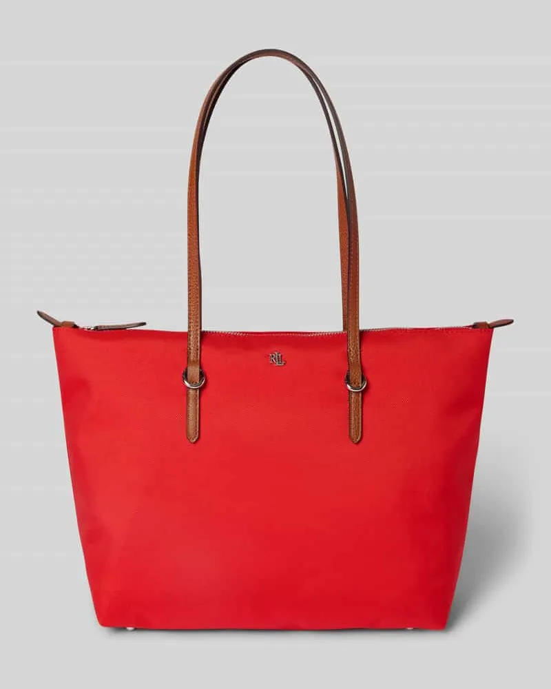 Ralph Lauren Tote Bag mit Label-Applikation Modell 'KEATON Rot