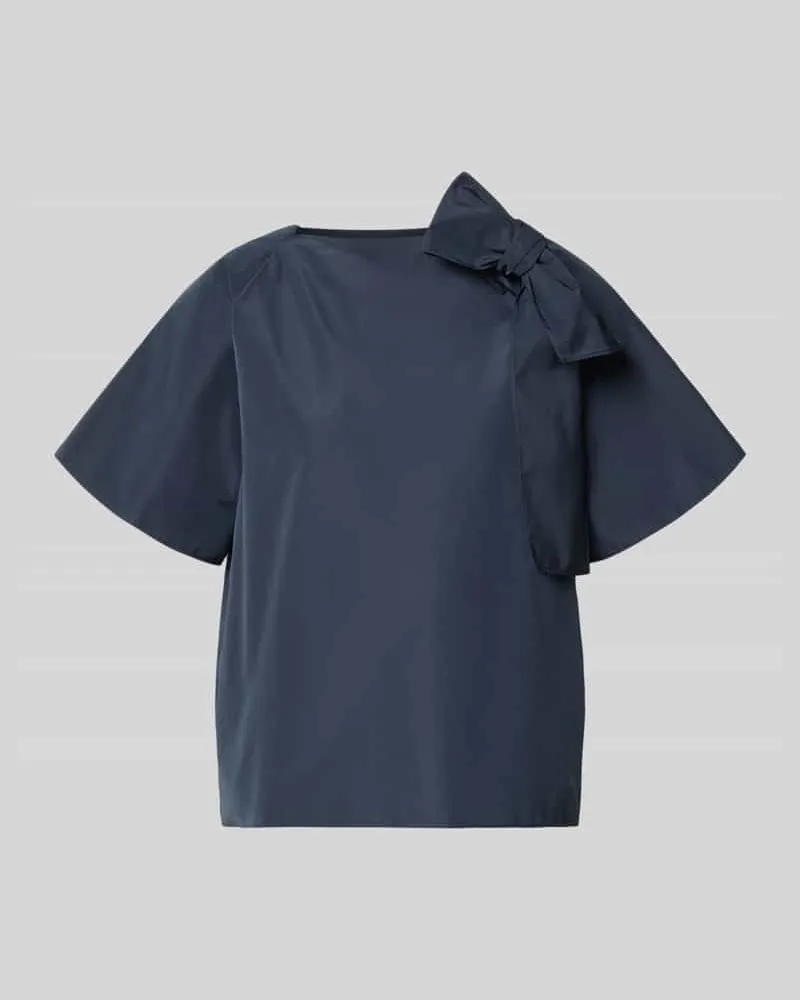 Max Mara Regular Fit Kurzarmbluse mit Baumwoll-Anteil Modell 'RECENTE Dunkelblau