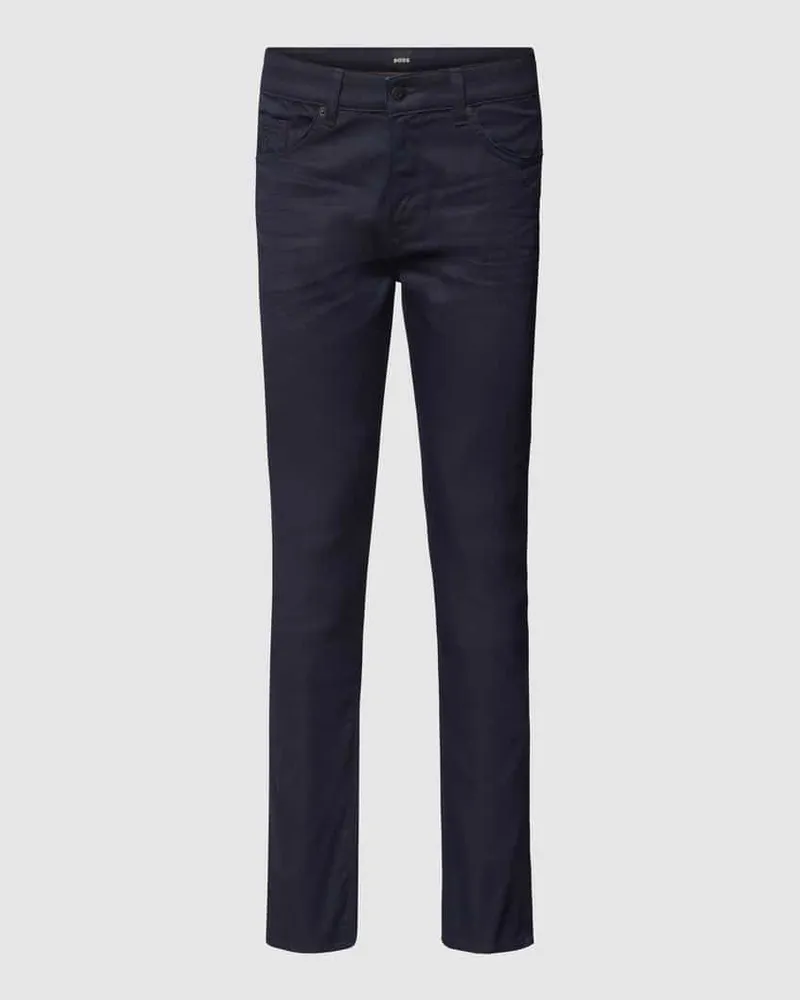 HUGO BOSS Slim Fit Jeans mit Stretch-Anteil Modell 'Delaware Blau