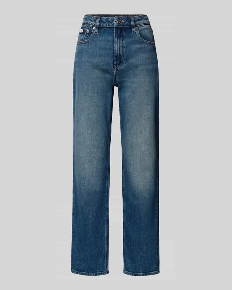 Calvin Klein Straight Fit Jeans mit Logo-Patch Jeansblau