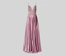 Abendkleid mit Spitze und Ziersteinbesatz