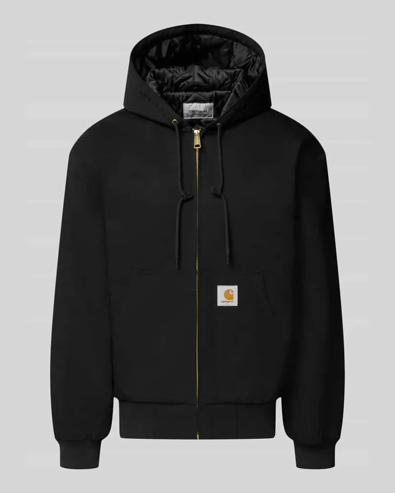 Carhartt WIP Jacke mit Label-Patch und Känguru-Tasche Black